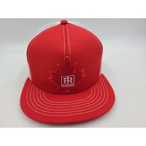 Vintage PR Canada Promo Wear Mesh Trucker Snapback Hat Cap Maple Leaf Red White